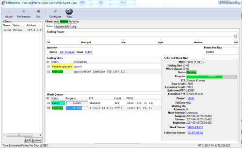 Nvidia GTX 1050 TI Folding@Home Performance