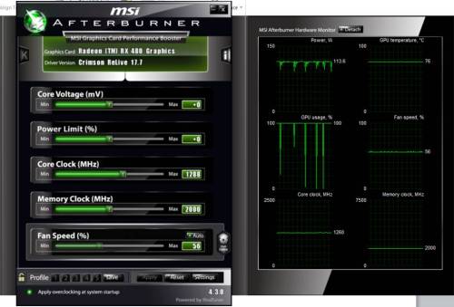 RX 480 Stock Settings