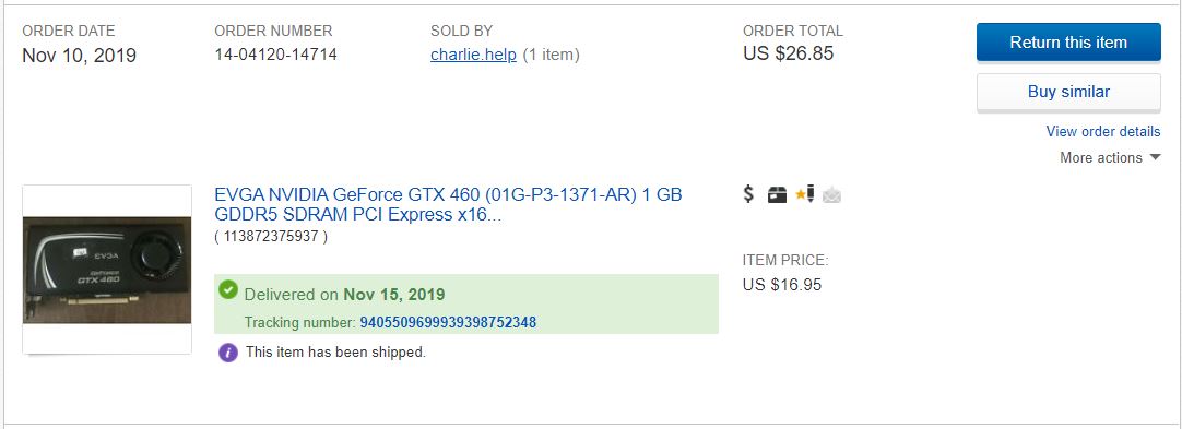 GTX 460 Purchase